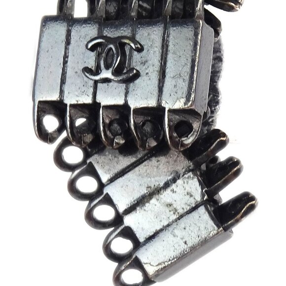 Chanel Earrings Clip-On Silver 98P - Picture 2 of 4